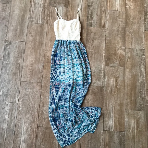 Lily Rose Dresses & Skirts - Lily Rose 🦋Sweetheart Ivory Lace Sheer Maxi Dress